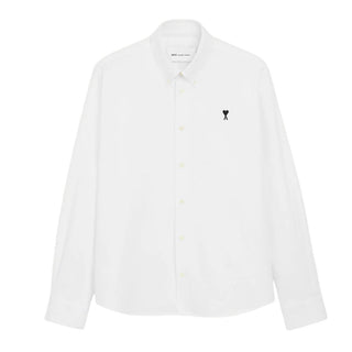 Amis Paris Camicia Oxford In Cotone Bianco Con Ricamo HSH763.CO0031/168