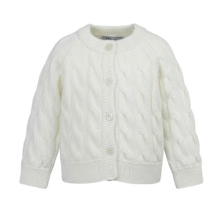 Dottor Kids Cardigan avorio a treccia da neonata DK372
